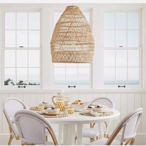 Serena & Lily Headlands Rattan Bell Pendant Natural Brown (21.5"DIAM x 27"H)